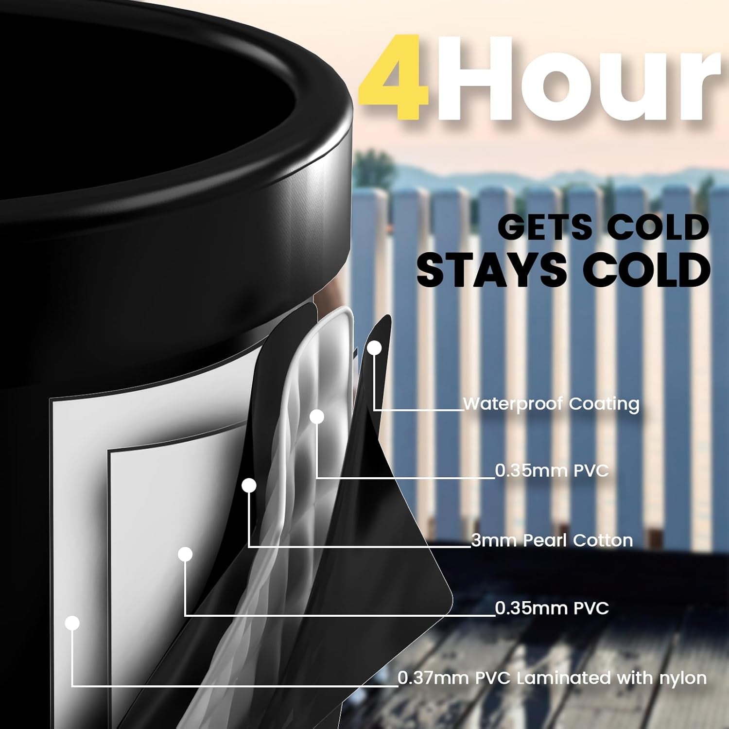 Oval Ice Bath Tub with Lid for Athletes 492L Portable Cold Plunge Tub for Cold Water Therapy 5 Layers Ice Baths at Home Outdoor Gym - 105Cm Long