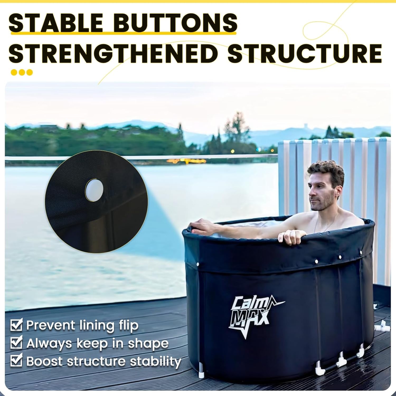 Oval Ice Bath Tub with Lid for Athletes 492L Portable Cold Plunge Tub for Cold Water Therapy 5 Layers Ice Baths at Home Outdoor Gym - 105Cm Long